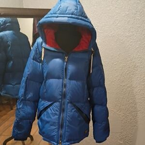 Abercrombie & Fitch Blue and Red  Puffer Jacket